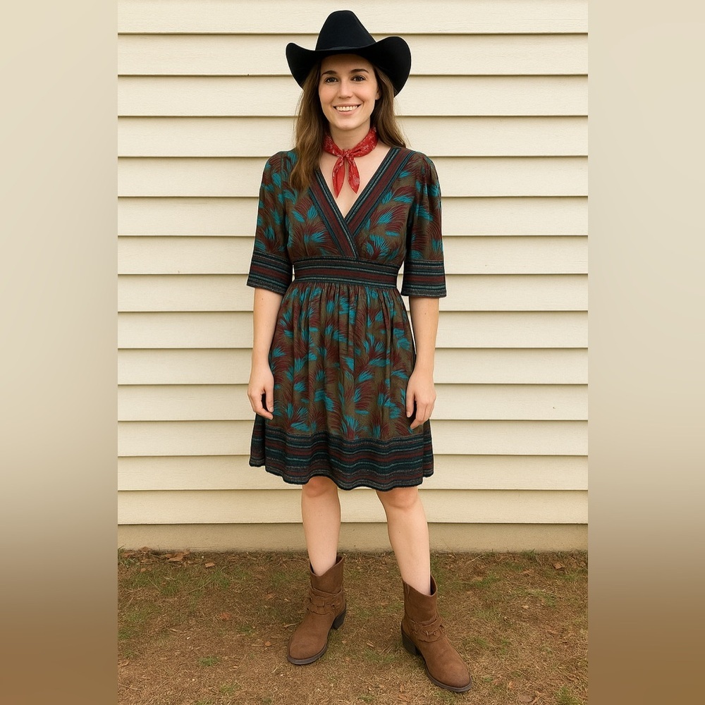 Betsey Johnson Vintage Silk Tropical‎ Dress Size 2